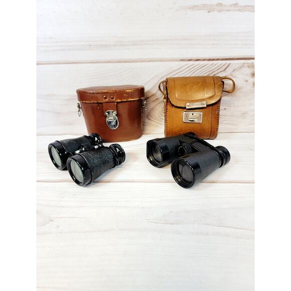 Lot of 2 Vintage Binoculars With Case 4x40 MIDO coated Made In Japan & Germany - Picture 1 of 16